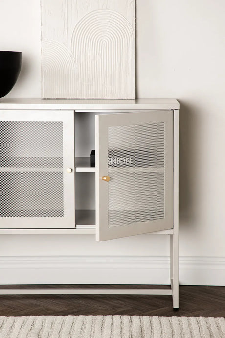 Kommode Piring aus Stahl in beige, 40x120x80 cm von Venture Home – Bild 15