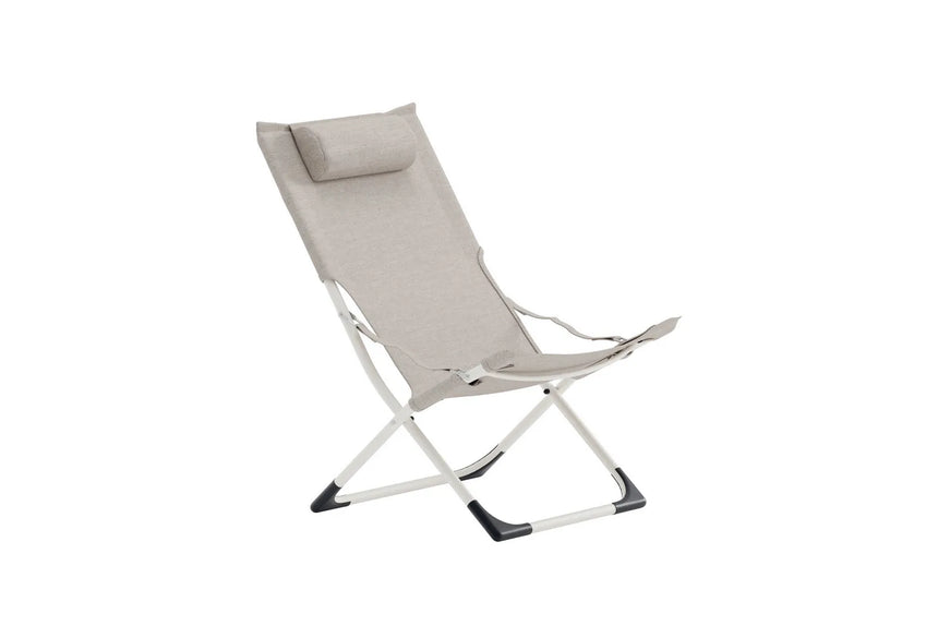 Liegestuhl Seville aus Stahl mit Bezug in Beige, faltbar von Venture Home – Bild 6
