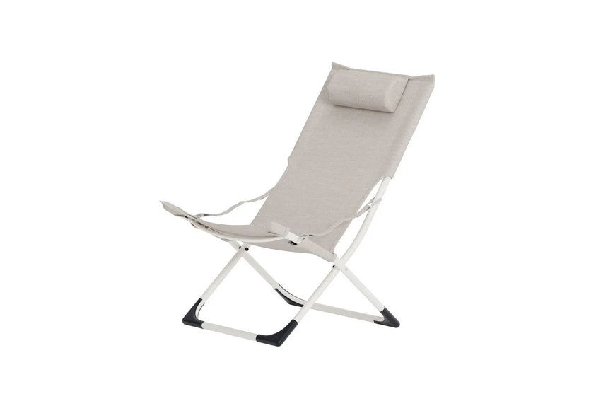 Liegestuhl Seville aus Stahl mit Bezug in Beige, faltbar von Venture Home – Bild 7