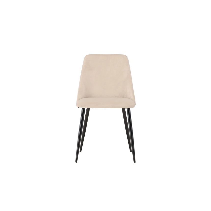 Nacht Esszimmerstuhl Schwarz / Beige Samt von Venture Home – Produktbild 1
