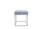Nachttisch Bakal aus Stahl in hellgrau, 43x41x50 cm von Venture Home – Bild 1