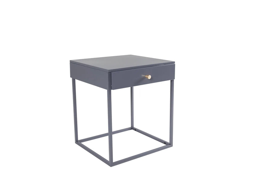 Nachttisch Bakal aus Stahl in hellgrau, 43x41x50 cm von Venture Home – Bild 2
