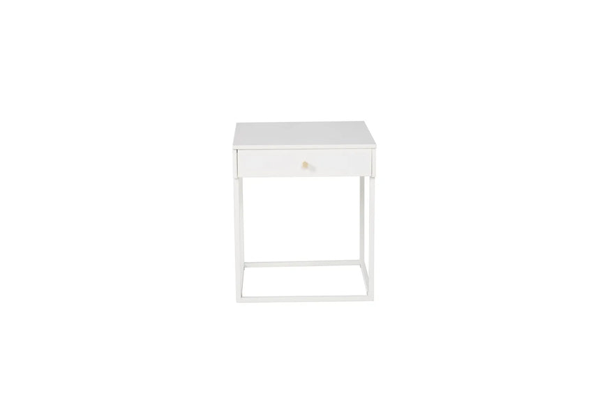 Nachttisch Bakal aus Stahl in weiß, 43x41x50 cm von Venture Home – Bild 7