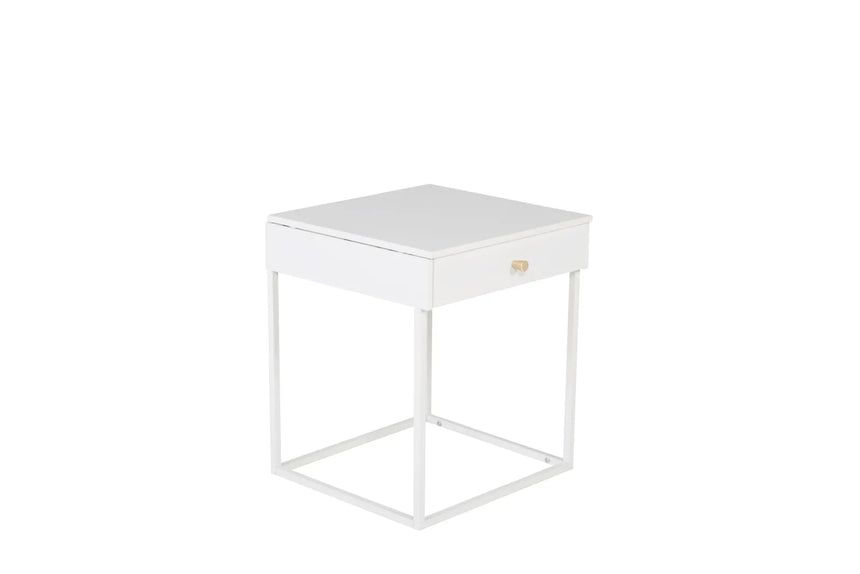 Nachttisch Bakal aus Stahl in weiß, 43x41x50 cm von Venture Home – Bild 8
