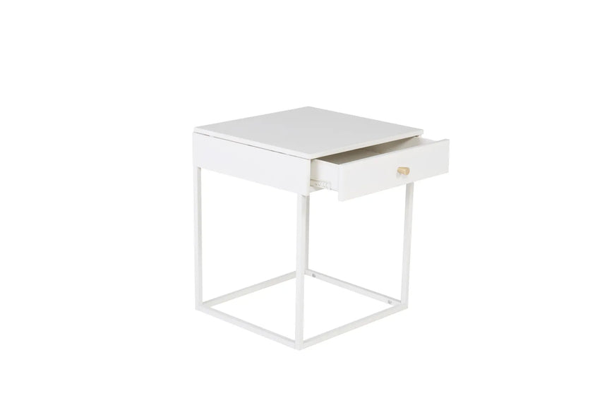 Nachttisch Bakal aus Stahl in weiß, 43x41x50 cm von Venture Home – Bild 9