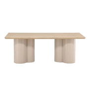 Olivia rechteckiger Esstisch Beige / Whitewash 100x210 cm von Venture Home – Produktbild 1