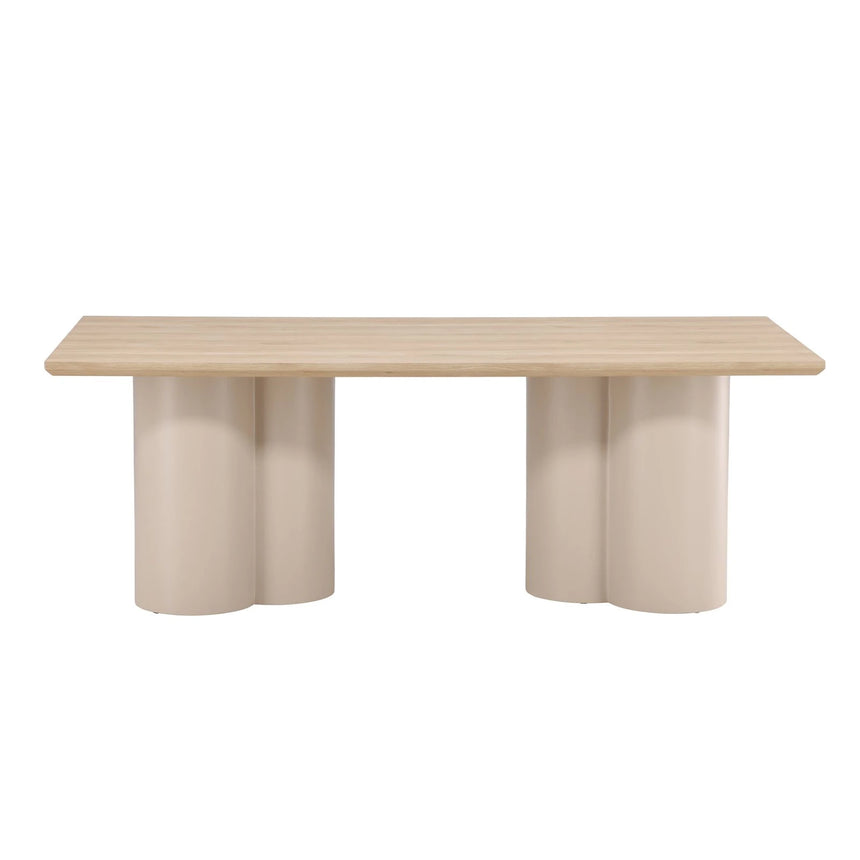 Olivia rechteckiger Esstisch Beige / Whitewash 100x210 cm von Venture Home – Produktbild 1