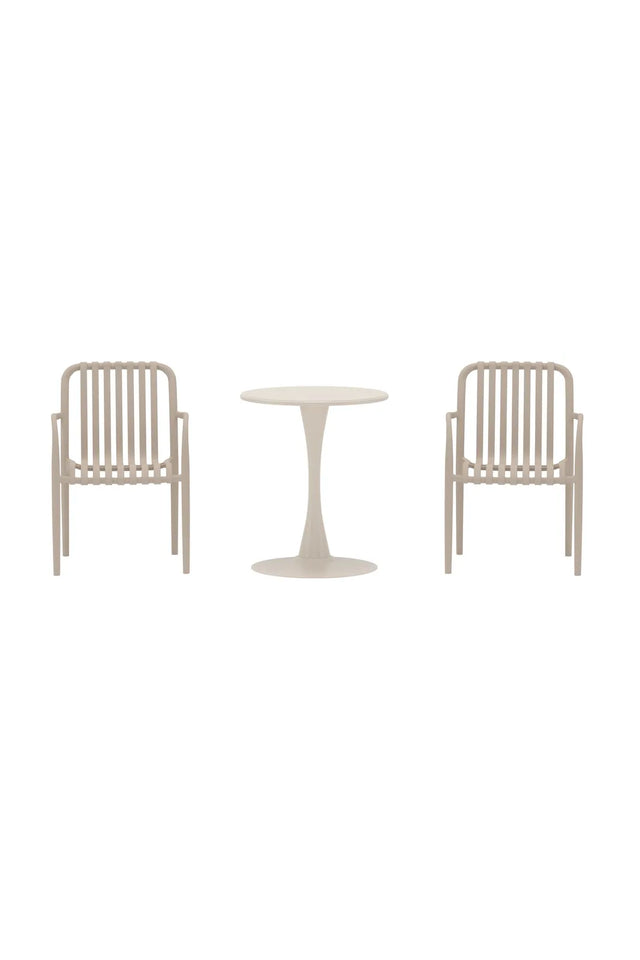 Outdoor Cafe Set Limnos aus Stahl in Beige von Venture Home – Bild 1