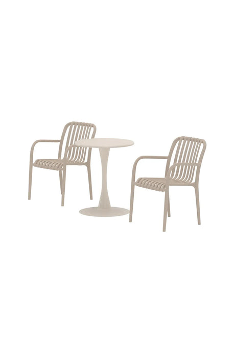 Outdoor Cafe Set Limnos aus Stahl in Beige von Venture Home – Bild 3