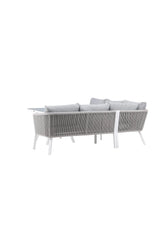 Outdoor Ecksofa-Gruppe Virya aus Aluminium in Weiss und grauem Geflecht inkl. Kissen von Venture Home – Bild 3