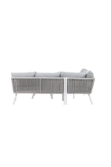 Outdoor Ecksofa-Gruppe Virya aus Aluminium in Weiss und grauem Geflecht inkl. Kissen von Venture Home – Bild 4
