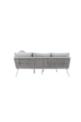 Outdoor Ecksofa-Gruppe Virya aus Aluminium in Weiss und grauem Geflecht inkl. Kissen von Venture Home – Bild 7