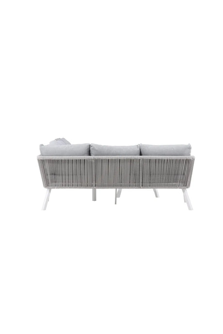 Outdoor Ecksofa-Gruppe Virya aus Aluminium in Weiss und grauem Geflecht inkl. Kissen von Venture Home – Bild 7