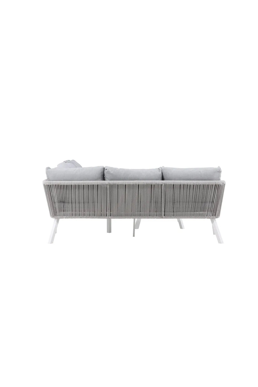 Outdoor Ecksofa-Gruppe Virya aus Aluminium in Weiss und grauem Geflecht inkl. Kissen von Venture Home – Bild 7