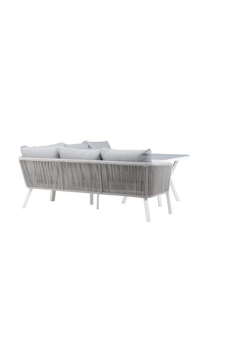 Outdoor Ecksofa-Gruppe Virya aus Aluminium in Weiss und grauem Geflecht inkl. Kissen von Venture Home – Bild 8