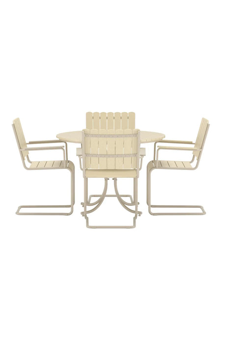 Outdoor Essgruppen-Set Holmsund aus Polywood und Stahl in Beige von Venture Home – Bild 2