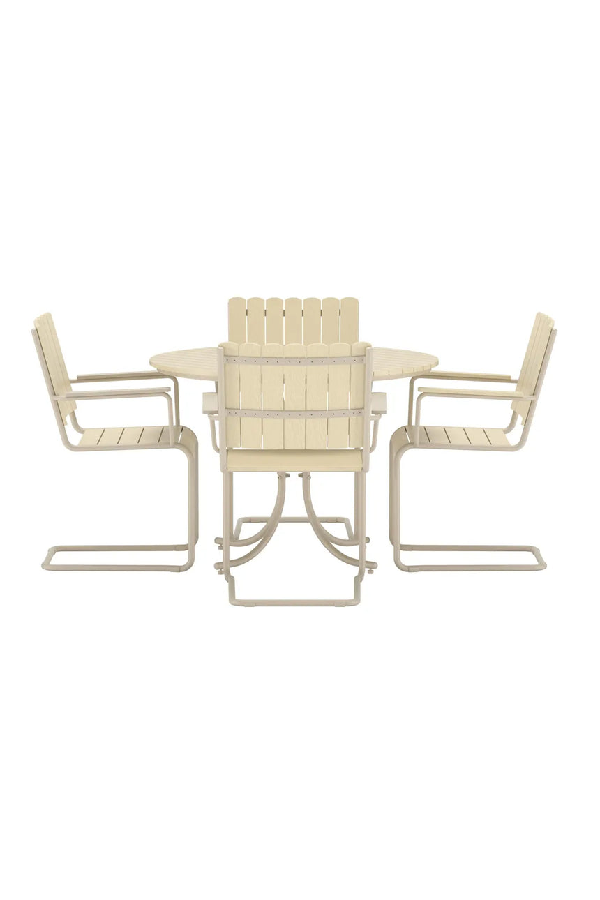 Outdoor Essgruppen-Set Holmsund aus Polywood und Stahl in Beige von Venture Home – Bild 2