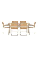 Outdoor Essgruppen-Set Holmsund aus Polywood und Stahl in Beige von Venture Home – Bild 1