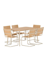 Outdoor Essgruppen-Set Holmsund aus Polywood und Stahl in Beige von Venture Home – Bild 2