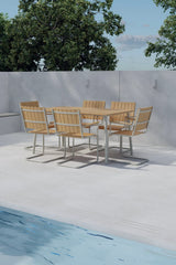 Outdoor Essgruppen-Set Holmsund aus Polywood und Stahl in Beige von Venture Home – Bild 4