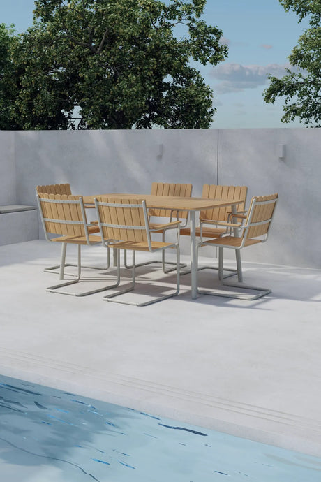 Outdoor Essgruppen-Set Holmsund aus Polywood und Stahl in Beige von Venture Home – Bild 4