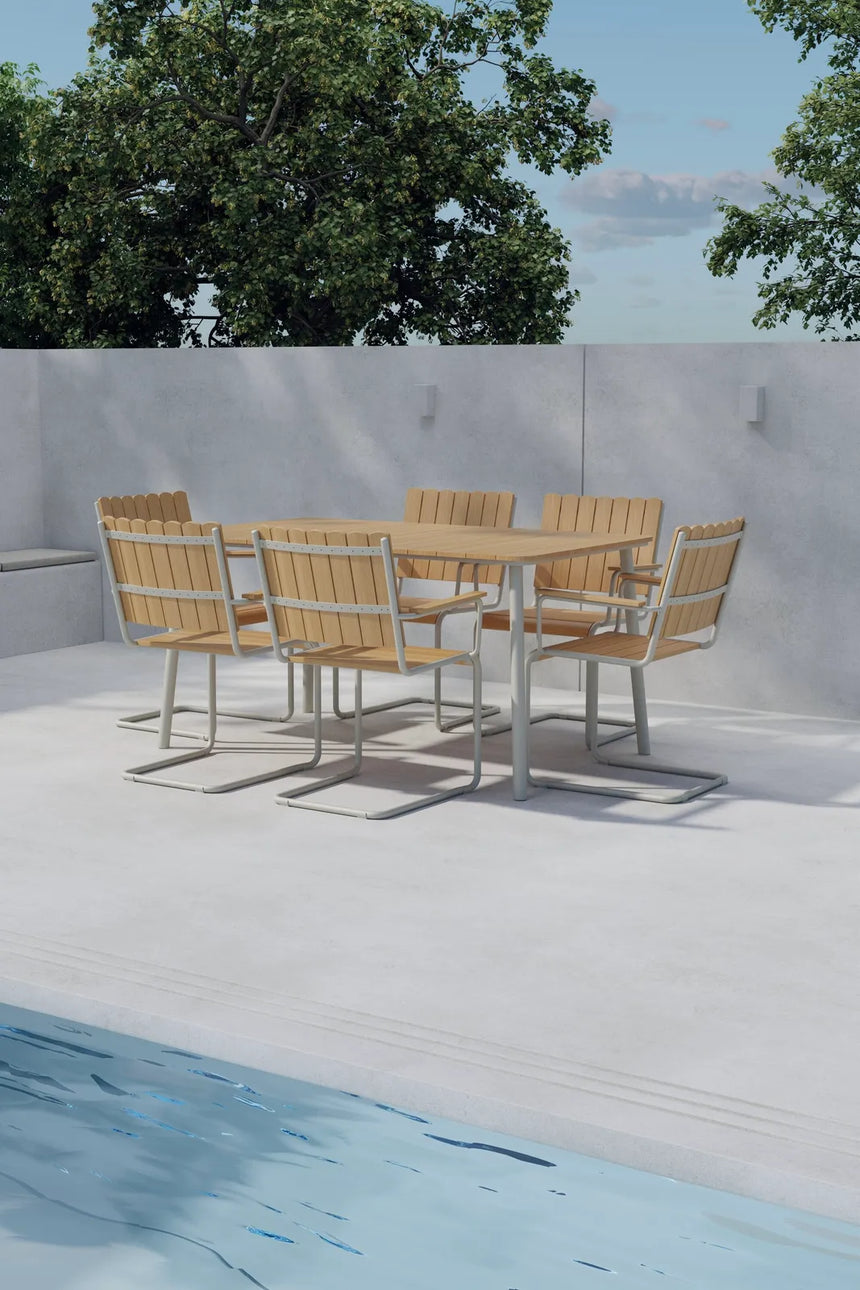 Outdoor Essgruppen-Set Holmsund aus Polywood und Stahl in Beige von Venture Home – Bild 4