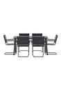 Outdoor Essgruppen-Set Holmsund aus Polywood und Stahl in Schwarz von Venture Home – Bild 1