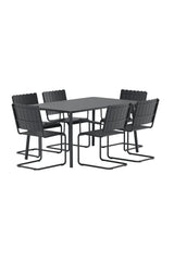 Outdoor Essgruppen-Set Holmsund aus Polywood und Stahl in Schwarz von Venture Home – Bild 2