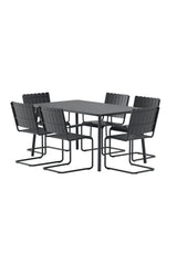 Outdoor Essgruppen-Set Holmsund aus Polywood und Stahl in Schwarz von Venture Home – Bild 3