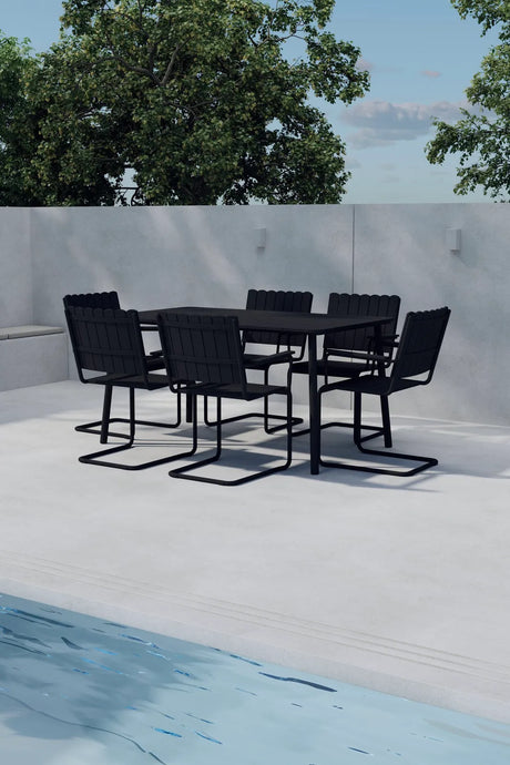 Outdoor Essgruppen-Set Holmsund aus Polywood und Stahl in Schwarz von Venture Home – Bild 4