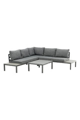 Outdoor Lounge-Eckgruppe Odense aus Aluminium und Aintwood in Schwarz und Dunkelgrau von Venture Home – Bild 11