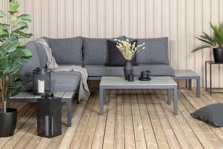 Outdoor Lounge-Eckgruppe Odense aus Aluminium und Aintwood in Schwarz und Dunkelgrau von Venture Home – Bild 28