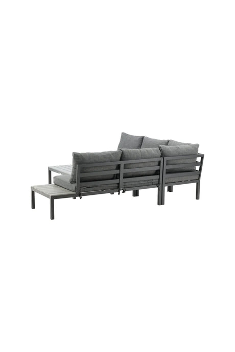 Outdoor Lounge-Eckgruppe Odense aus Aluminium und Aintwood in Schwarz und Dunkelgrau von Venture Home – Bild 3
