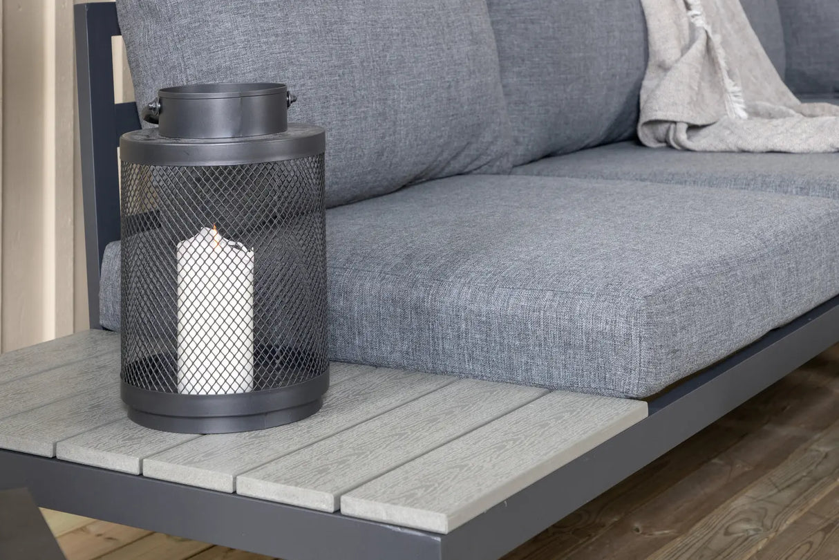 Outdoor Lounge-Eckgruppe Odense aus Aluminium und Aintwood in Schwarz und Dunkelgrau von Venture Home – Bild 31