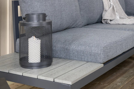 Outdoor Lounge-Eckgruppe Odense aus Aluminium und Aintwood in Schwarz und Dunkelgrau von Venture Home – Bild 31