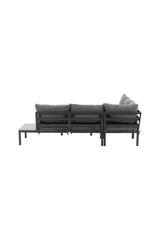 Outdoor Lounge-Eckgruppe Odense aus Aluminium und Aintwood in Schwarz und Dunkelgrau von Venture Home – Bild 4