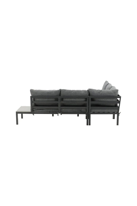 Outdoor Lounge-Eckgruppe Odense aus Aluminium und Aintwood in Schwarz und Dunkelgrau von Venture Home – Bild 4