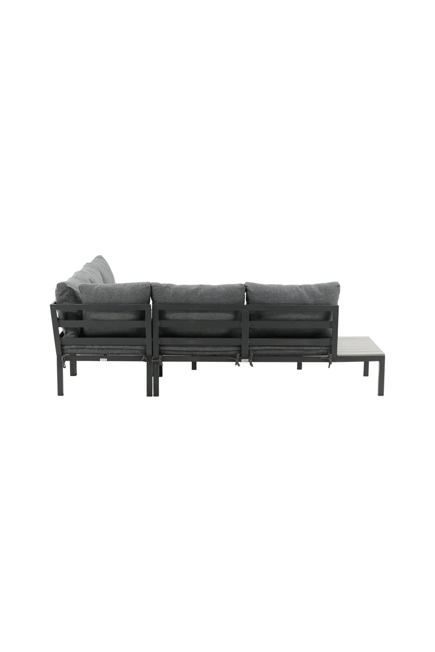 Outdoor Lounge-Eckgruppe Odense aus Aluminium und Aintwood in Schwarz und Dunkelgrau von Venture Home – Bild 7