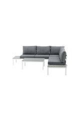 Outdoor Lounge-Eckgruppe Odense aus Aluminium und Aintwood in Weiss und Grau von Venture Home – Bild 1