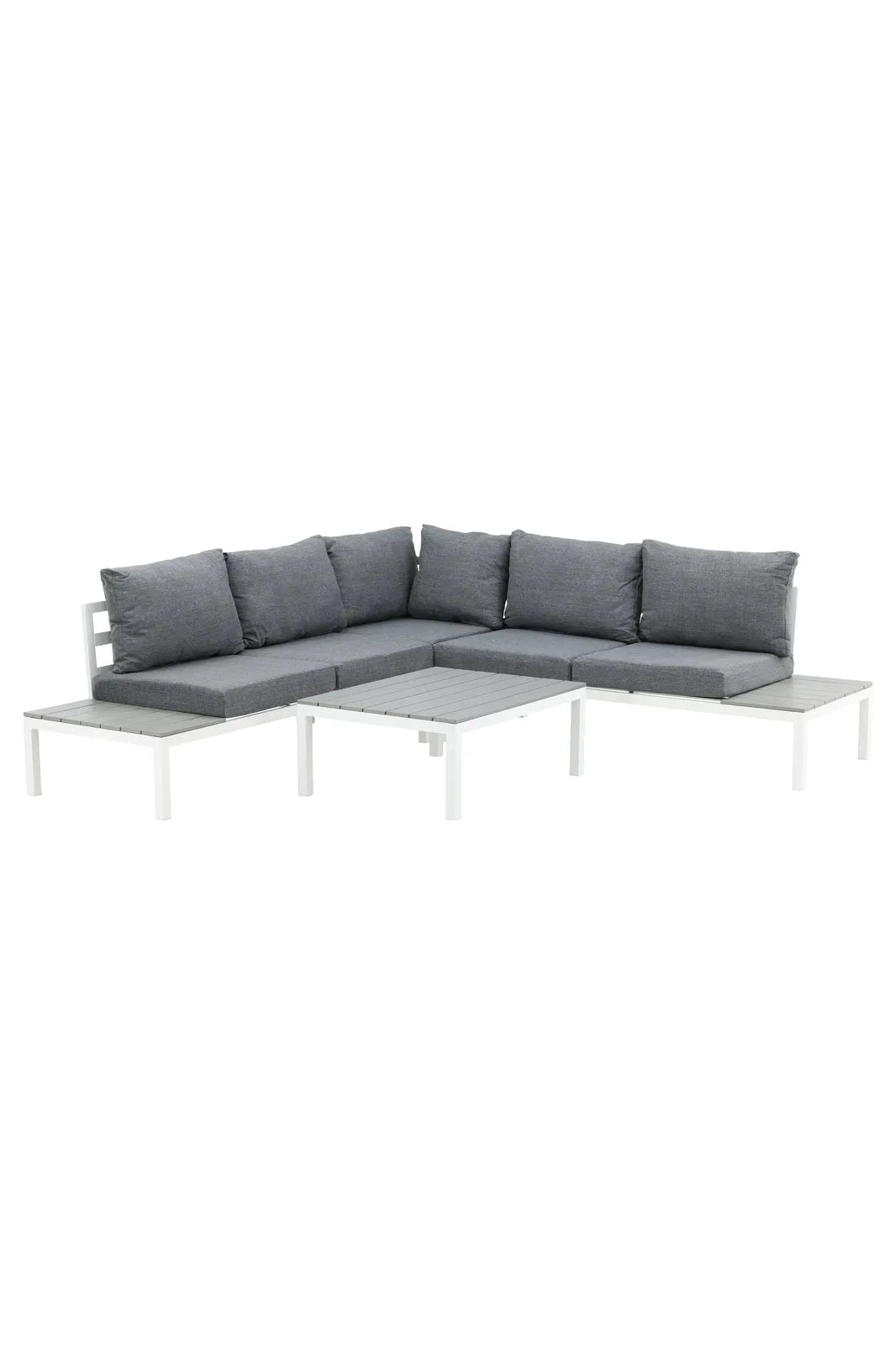 Outdoor Lounge-Eckgruppe Odense aus Aluminium und Aintwood in Weiss und Grau von Venture Home – Bild 11
