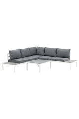 Outdoor Lounge-Eckgruppe Odense aus Aluminium und Aintwood in Weiss und Grau von Venture Home – Bild 11