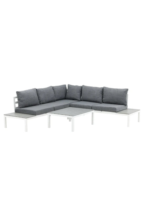 Outdoor Lounge-Eckgruppe Odense aus Aluminium und Aintwood in Weiss und Grau von Venture Home – Bild 11