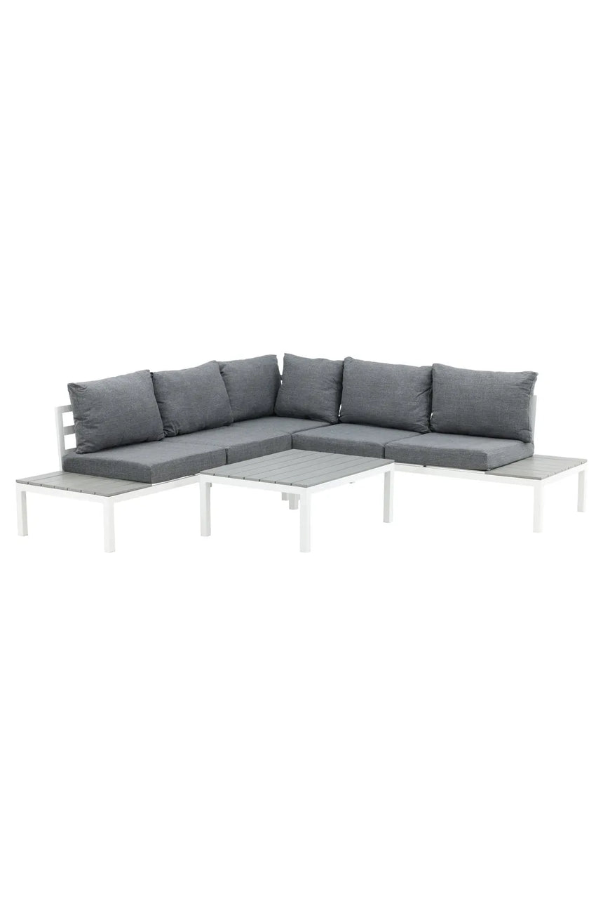 Outdoor Lounge-Eckgruppe Odense aus Aluminium und Aintwood in Weiss und Grau von Venture Home – Bild 11