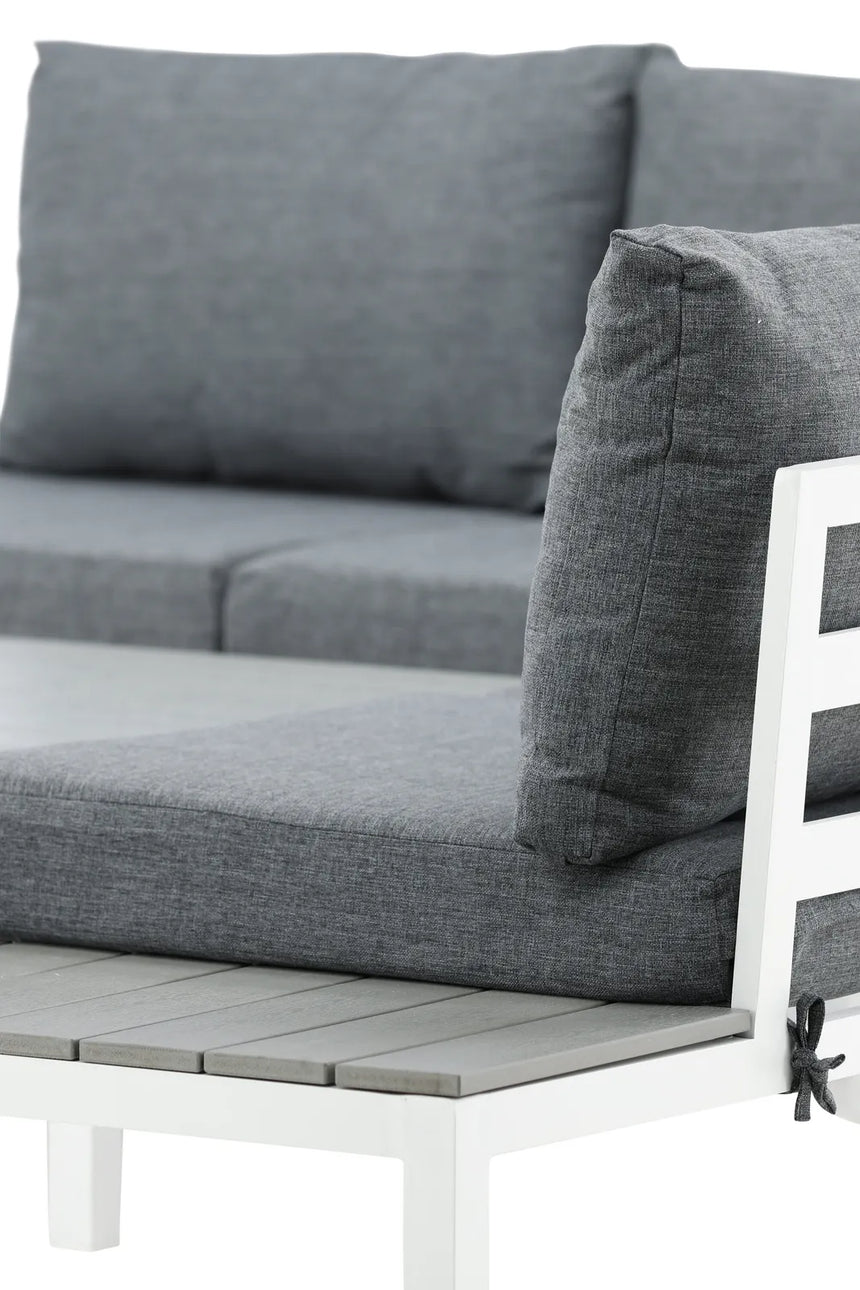 Outdoor Lounge-Eckgruppe Odense aus Aluminium und Aintwood in Weiss und Grau von Venture Home – Bild 13