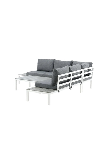 Outdoor Lounge-Eckgruppe Odense aus Aluminium und Aintwood in Weiss und Grau von Venture Home – Bild 2