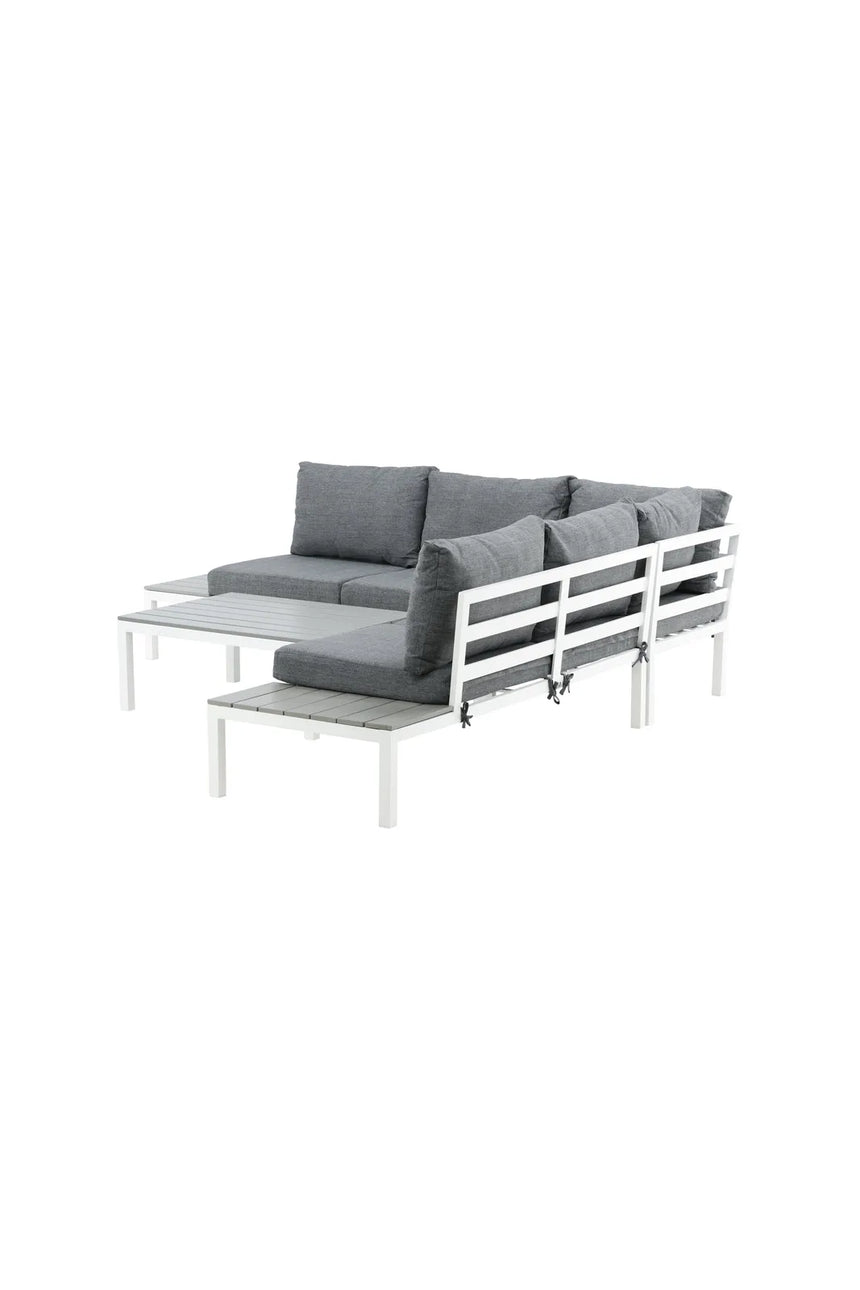 Outdoor Lounge-Eckgruppe Odense aus Aluminium und Aintwood in Weiss und Grau von Venture Home – Bild 2
