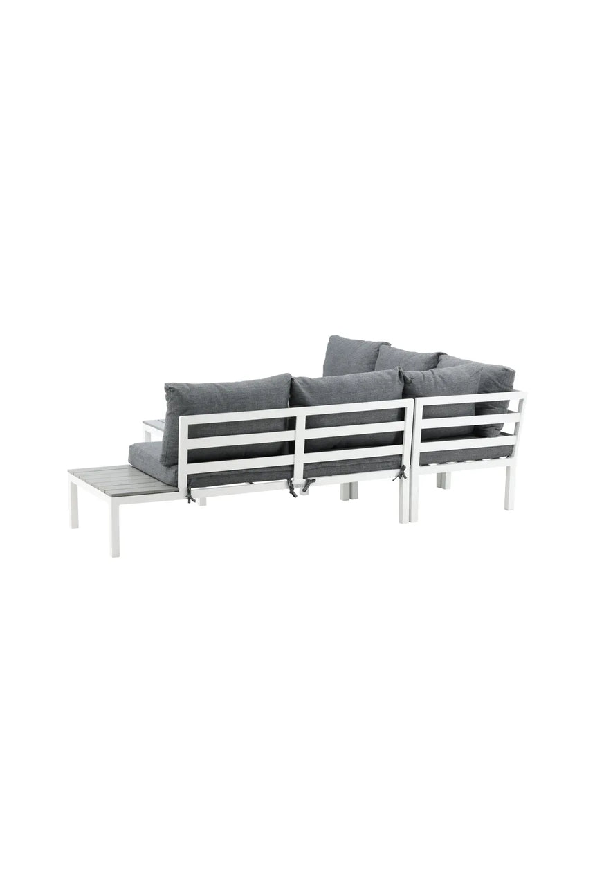 Outdoor Lounge-Eckgruppe Odense aus Aluminium und Aintwood in Weiss und Grau von Venture Home – Bild 3