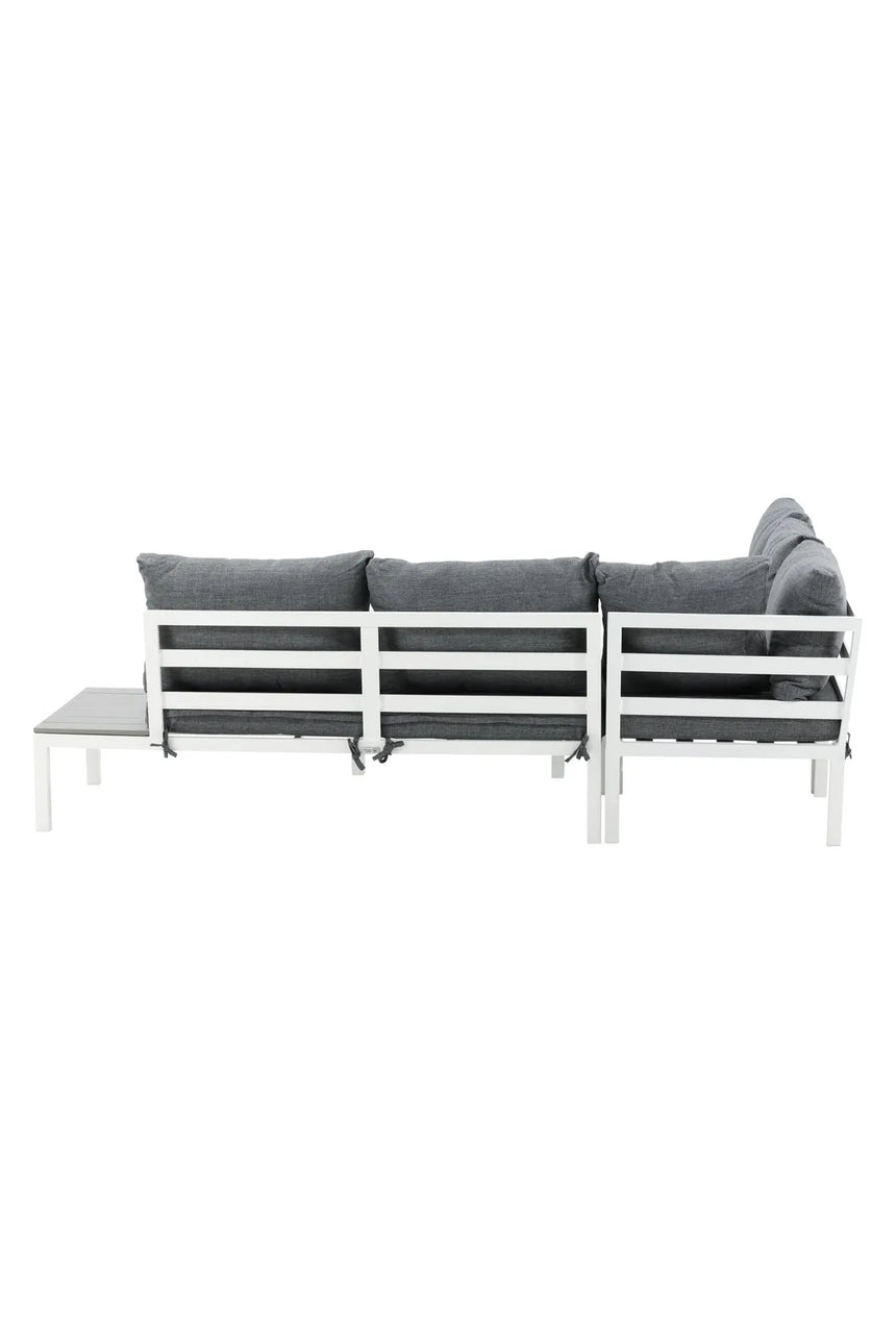 Outdoor Lounge-Eckgruppe Odense aus Aluminium und Aintwood in Weiss und Grau von Venture Home – Bild 4