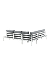 Outdoor Lounge-Eckgruppe Odense aus Aluminium und Aintwood in Weiss und Grau von Venture Home – Bild 5