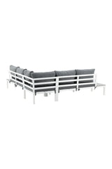 Outdoor Lounge-Eckgruppe Odense aus Aluminium und Aintwood in Weiss und Grau von Venture Home – Bild 6